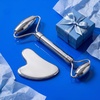 image:imageBAIMEI IcyMe Gua Sha amp Jade Face Roller SetFacial Beauty Skin Care ToolsGrey