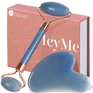 image:imageBAIMEI IcyMe Gua Sha amp Jade Face Roller SetFacial Beauty Skin Care ToolsBlue