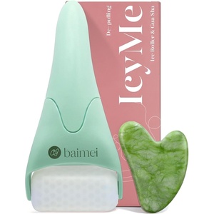 image:imageBAIMEI IcyMe Ice Roller for Face amp Gua Sha Set Depuff amp Migraine ReliefDark Green
