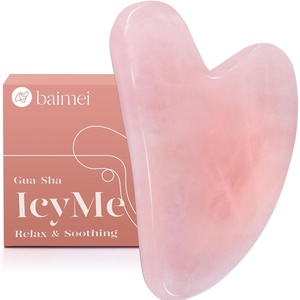 image:imageBAIMEI IcyMe Natural Jade Gua Sha Facial ToolGreenPink